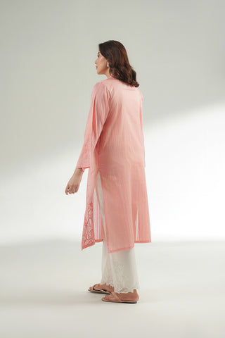 2 Piece Cotton Stripe Embroidered Suit (CS0509)
