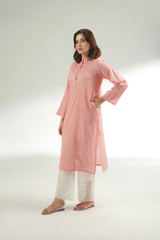 2 Piece Cotton Stripe Embroidered Suit (CS0509)