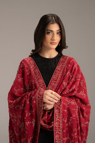 1 Piece Khadi Net Embroidered Shawls (FH0012)