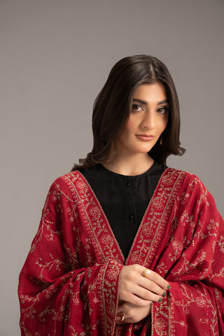 1 Piece Khadi Net Embroidered Shawls (FH0012)