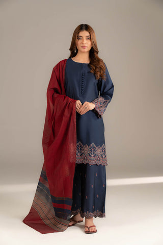 3 Piece Cotton Silk Embroidered Suit (CS0503)