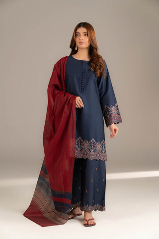 3 Piece Cotton Silk Embroidered Suit (CS0503)
