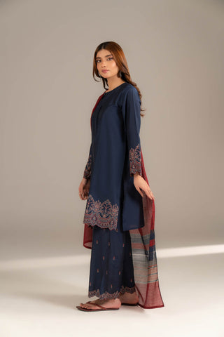 3 Piece Cotton Silk Embroidered Suit (CS0503)