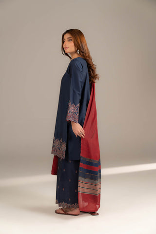 3 Piece Cotton Silk Embroidered Suit (CS0503)