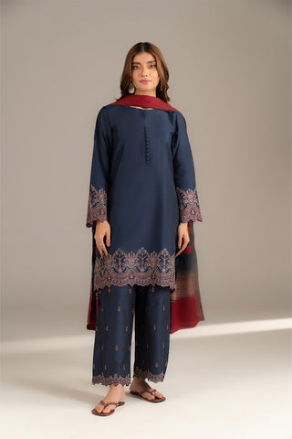3 Piece Cotton Silk Embroidered Suit (CS0503)