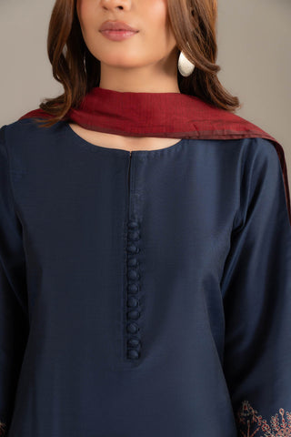 3 Piece Cotton Silk Embroidered Suit (CS0503)