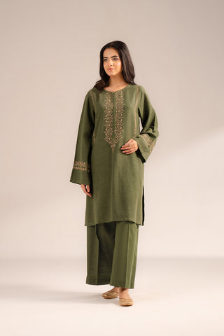 2 Piece Slub Khaddar Embroidered Suit (CP0288)