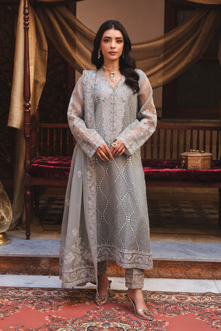 3 Piece Organza Embroidered Unstitched Suit (AU0008)