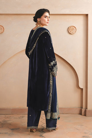 3 Piece Velvet Embroidered Unstitched Suit (AU0006)