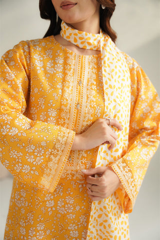 3 Piece Printed Lawn Printed Unstitched Suit (UC0130)