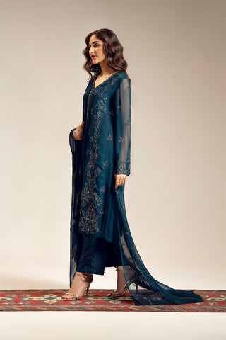 3 Piece Chiffon Embroidered Suit (FL0112)