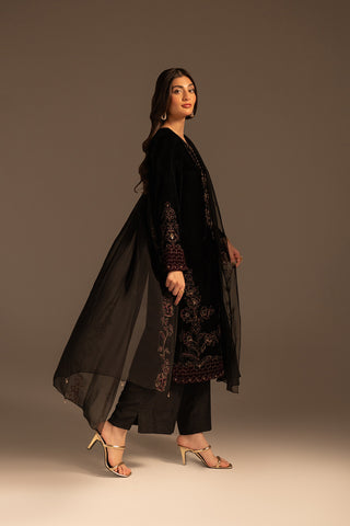 3 Piece Velvet Embroidered Suit (FV0019)