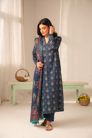 3 Piece Printed Lawn Printed Unstitched Suit (UC0120)