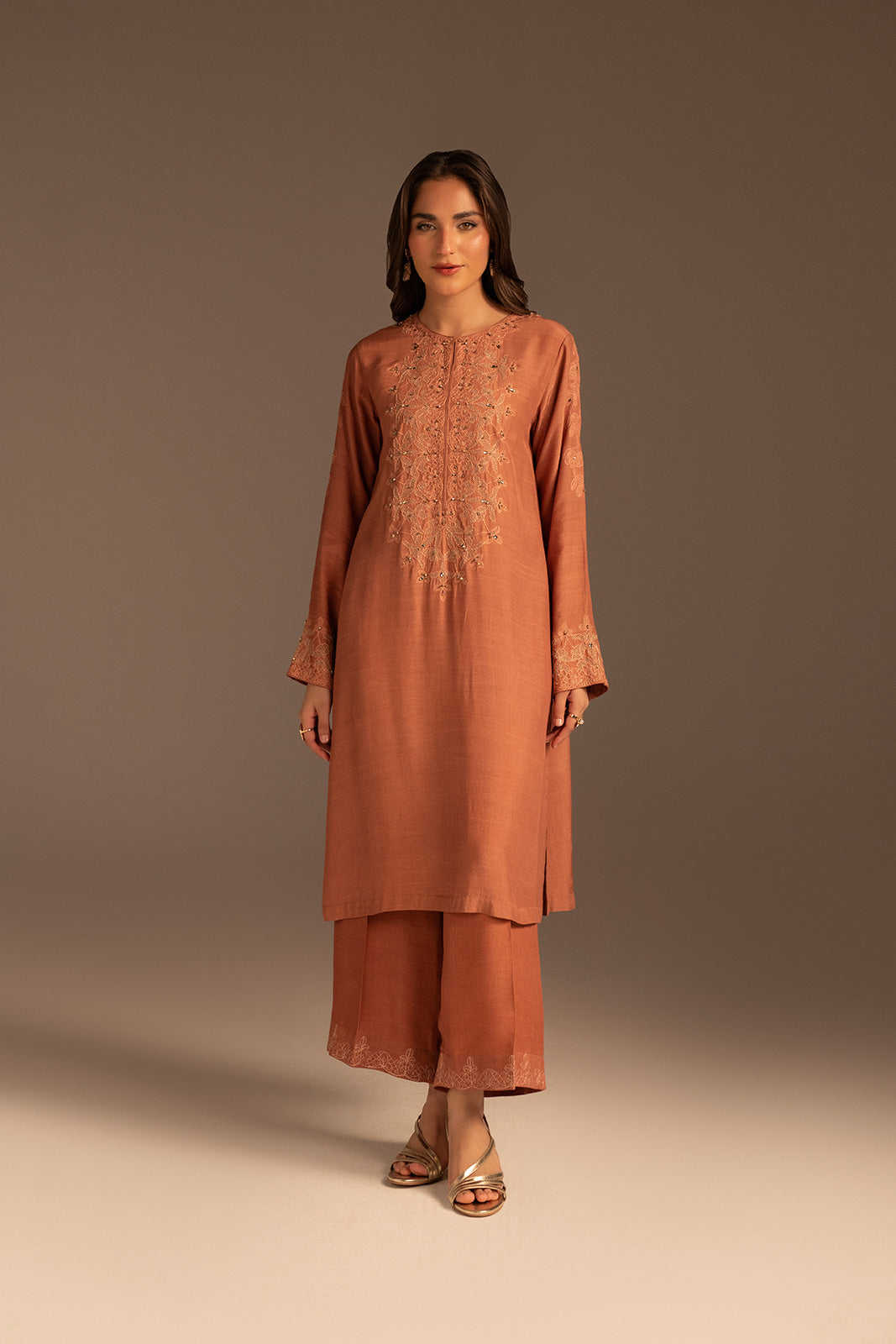 2 Piece Raw Silk Embroidered (FS0108)