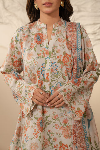 3 Piece Unstitched  Lawn Printed Suit (UC0041)