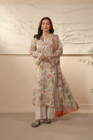 3 Piece Unstitched  Lawn Printed Suit (UC0041)