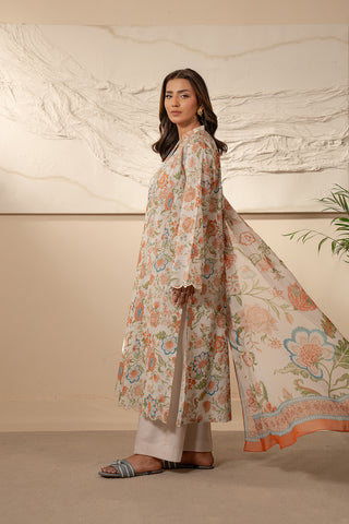 3 Piece Unstitched  Lawn Printed Suit (UC0041)
