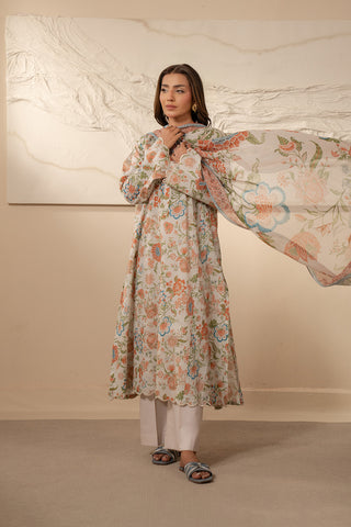 3 Piece Unstitched  Lawn Printed Suit (UC0041)