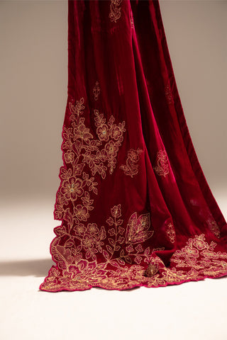 1 Piece Velvet Embroidered Suit (FT0008)