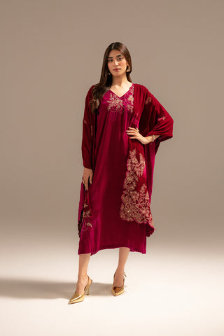 1 Piece Velvet Embroidered Suit (FT0008)