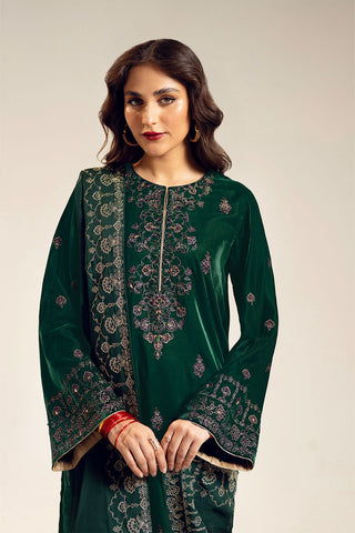 3 Piece Velvet Embroidered Suit (UF0020)