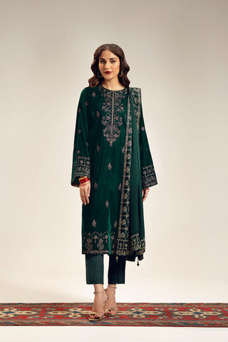 3 Piece Velvet Embroidered Suit (UF0020)