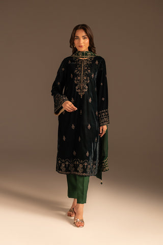 3 Piece Velvet Embroidered Suit (UF0020)