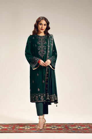 3 Piece Velvet Embroidered Suit (UF0020)