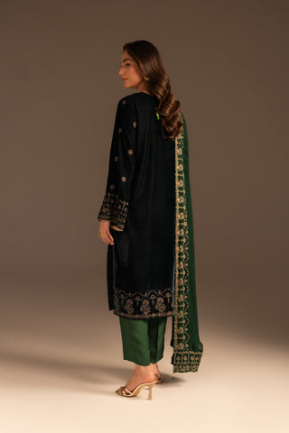 3 Piece Velvet Embroidered Suit (UF0020)