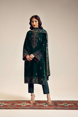 3 Piece Velvet Embroidered Suit (UF0020)