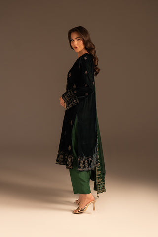 3 Piece Velvet Embroidered Suit (UF0020)