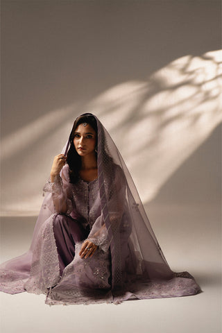 3 Piece Organza Embroidered Suit (FL0125)