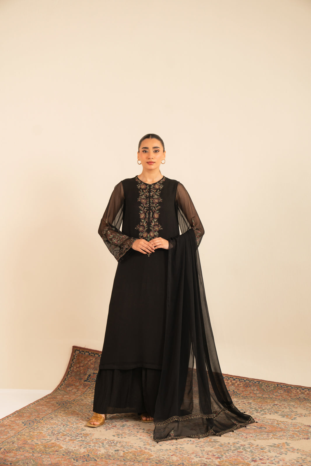 1 Piece  Silk Solid Sharara (FB0002)