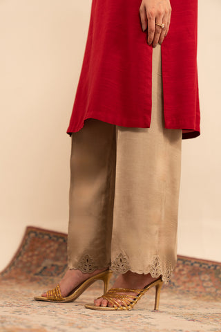 1 Piece  Silk Embroidered Culottes (FB0004)