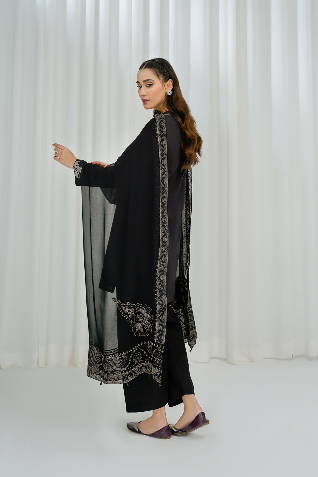 1 Piece Chiffon Embroidered Dupatta (FD0010)