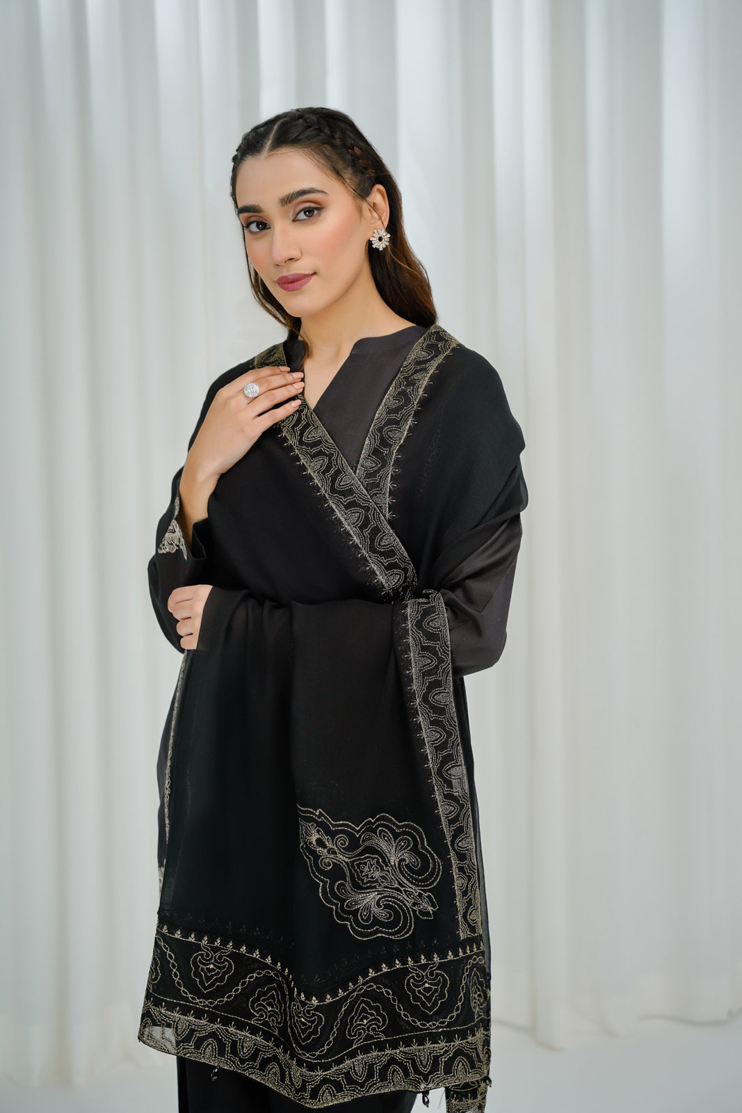 1 Piece Chiffon Embroidered Dupatta (FD0010)