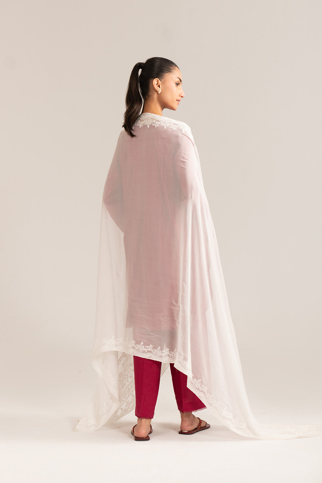 1 Piece Chiffon Embroidered Dupatta (FD0012)