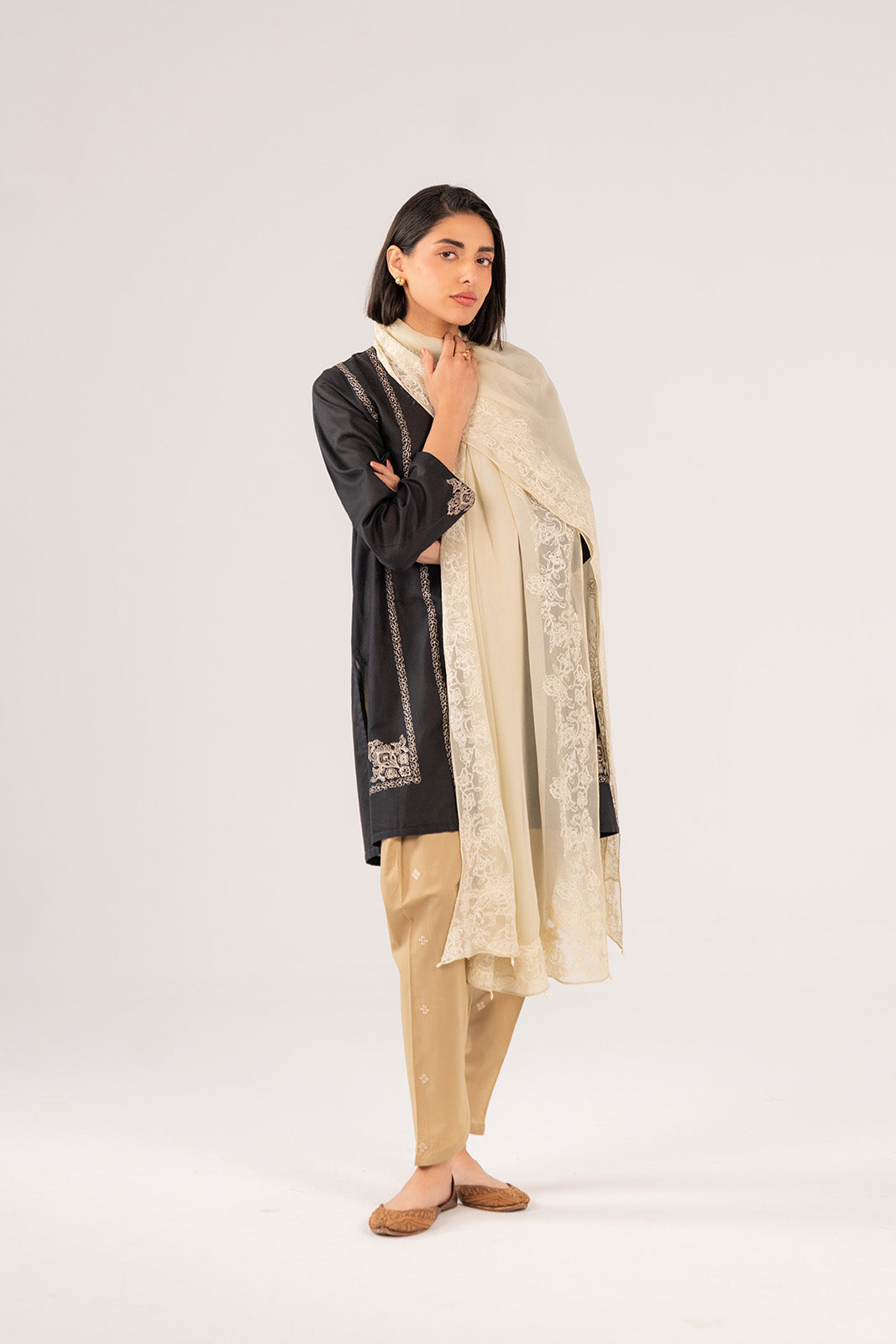 1 Piece Chiffon Embroidered Dupatta (FD0022)
