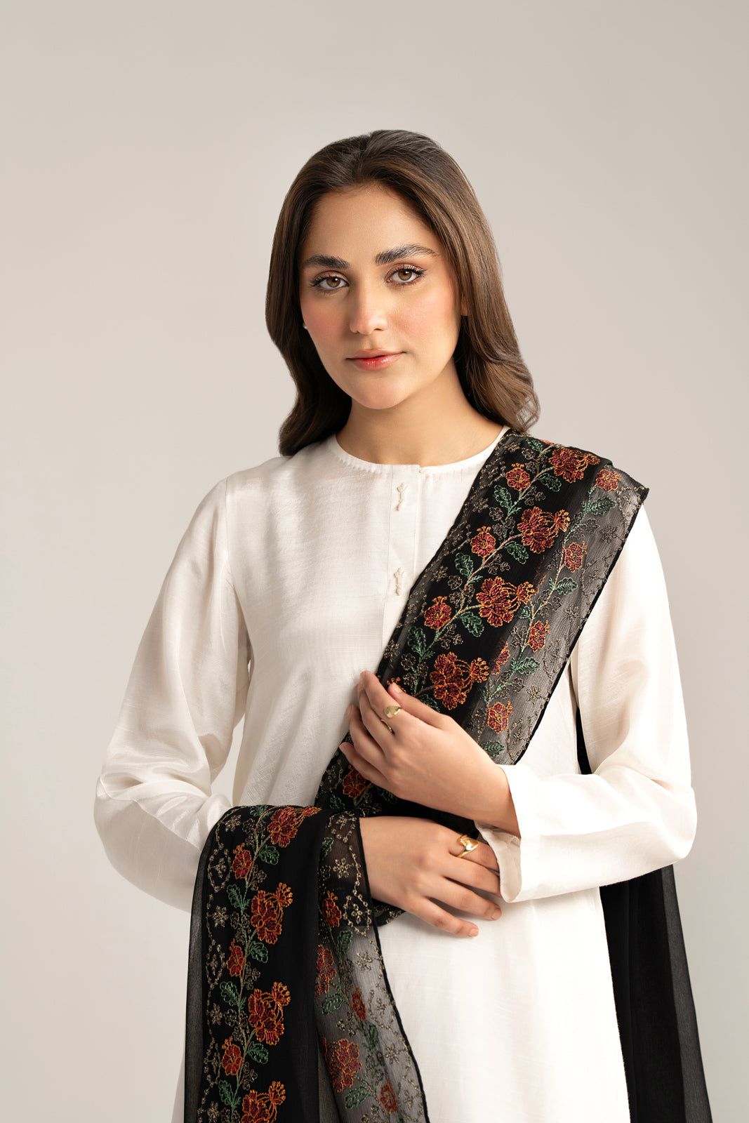 1 Piece Chiffon Embroidered Dupatta (FD0029)
