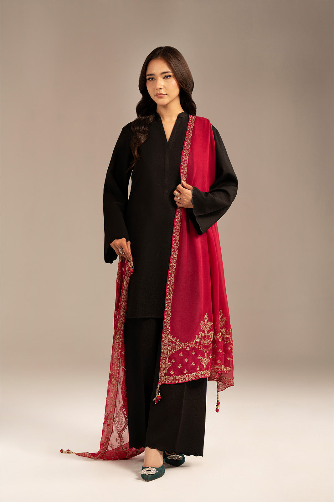 1 Piece Chiffon Embroidered (FD0073)