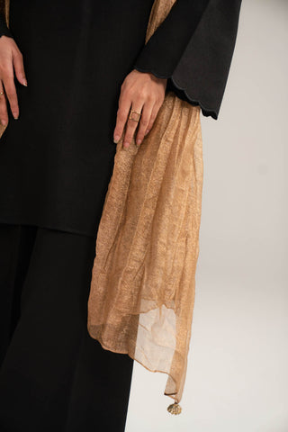 1 Piece Tissue Zari Solid Dupattas/Stoles (FD0079)