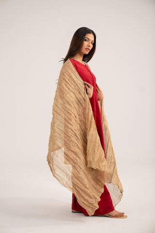 1 Piece Tissue Zari Solid Dupattas/Stoles (FD0083)