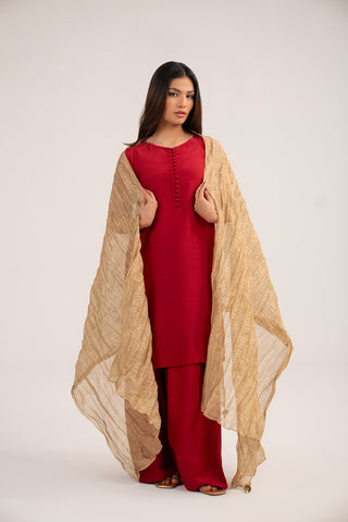 1 Piece Tissue Zari Solid Dupattas/Stoles (FD0083)