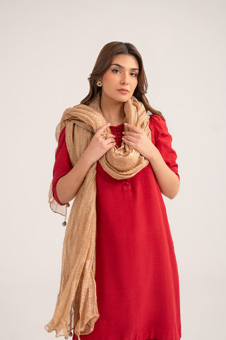 1 Piece Tissue Zari Solid Dupattas/Stoles (FD0084)