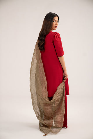 1 Piece Tissue Zari Solid Dupattas/Stoles (FD0086)