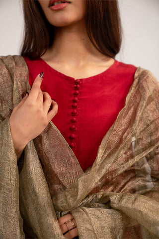 1 Piece Tissue Zari Solid Dupattas/Stoles (FD0086)