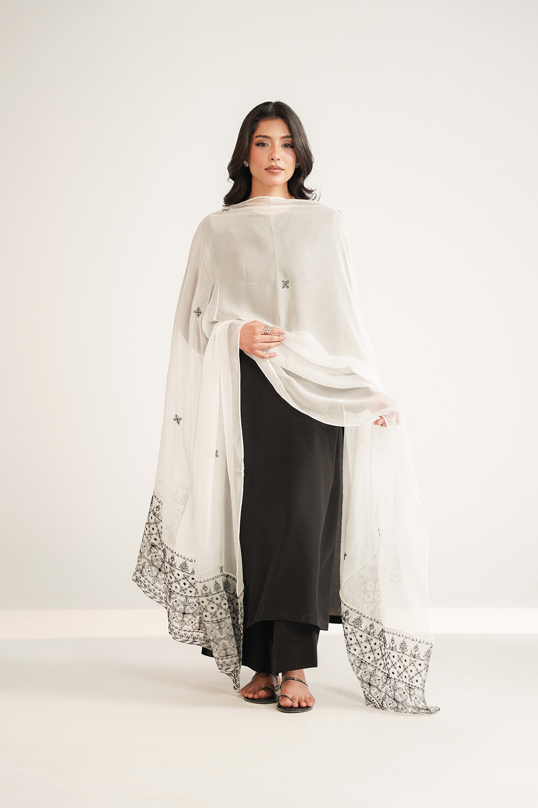 1 Piece Chiffon Embroidered Dupatta (FD0087)