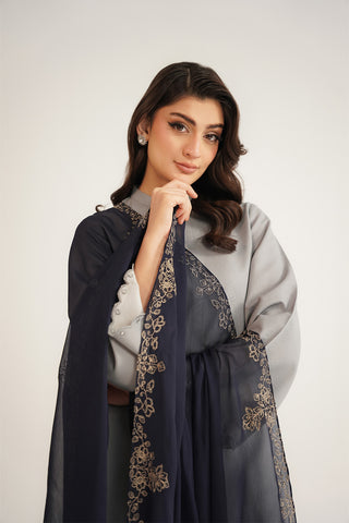 1 Piece Chiffon Embroidered Dupatta (FD0088)