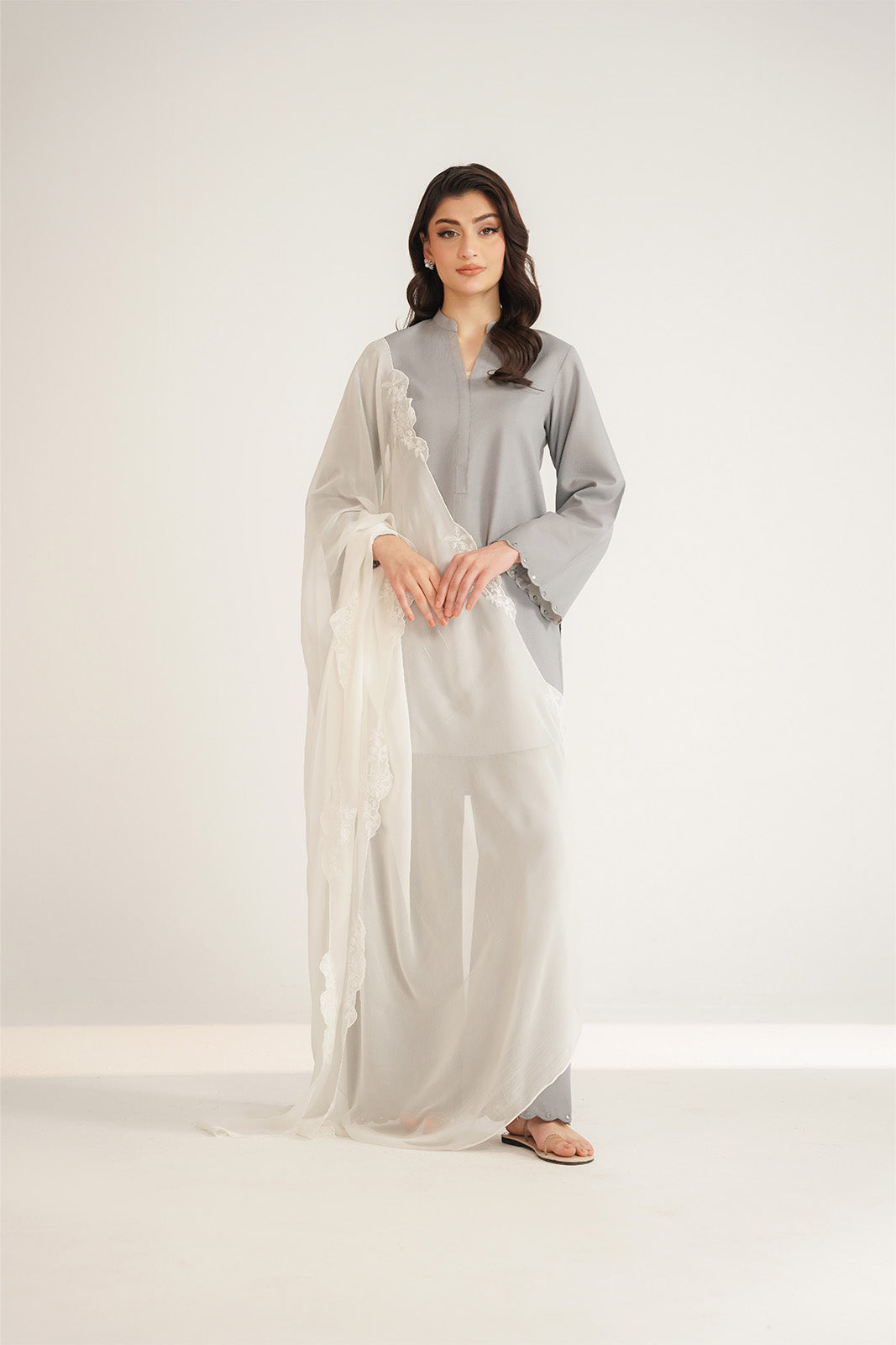 1 Piece Chiffon Embroidered Dupatta (FD0102)