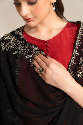 1 Piece Chiffon Embroidered Dupatta (FD0107)